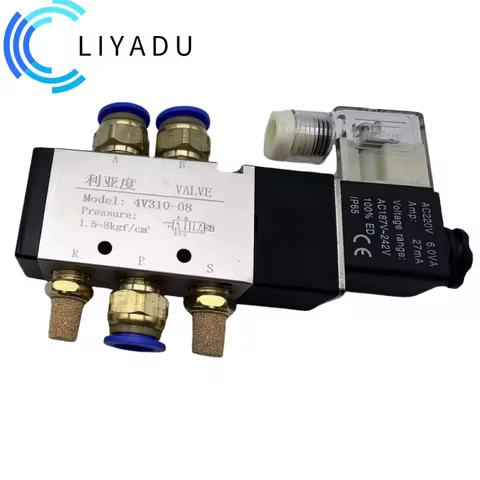 Pneumatic Solenoid 4V310-08 4V310-10 5 Way 2 Position Single Coil Pilot-Operated Electric Control Ai