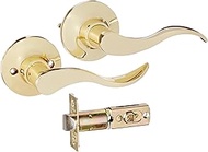 Constructor CON-PRE-PB-PS Prelude Passage Lever Door Lock with Knob Handle Lockset, Polished Brass