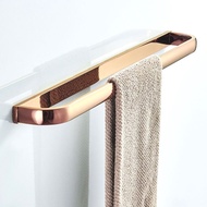 Rose Gold Brass Square Single Bar Towel Rail Holder Wall Mounted Towel Rail Holder Bathroom Accessories