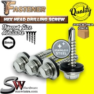 [LOOSE] STAINLESS STEEL Self Drilling Screw HEX Head Screw with Washer Screw Roofing Hex Screw DS-HW