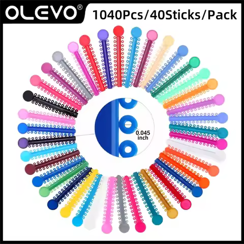 1040PCS/40Sticks Dental Orthodontic Elastic Ligature Ties for Braces Colourful Ligating Modules Orth