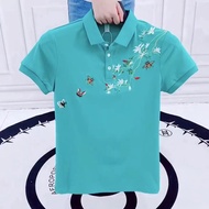 Polo Shirt/Men's polo Shirt/polo Shirt/Men's polo Shirt/Summer polo Shirt Men's Short-Sleeved New Style Slim-Fit T-Shirt Trendy Embroidered Lapel Half-Sleeved Top Clothes Pure Cotton T-Shirt