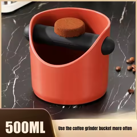 Shock-Absorbent Espresso Coffee Knock Box Anti-Slip Dump Bin with Removable Knock Bar for Coffee Gro