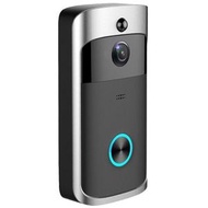 OTHER - 黑色智能超廣角WiFi防盜門鐘1080p附送室內無線門鈴套裝[升級版] 智能可視門鐘視像門鈴電子貓眼監控大門PIR紅外線感應偵測自動抓拍拍攝遠程監控夜視攝像頭鏡頭雙向對話鋰電池 黑色