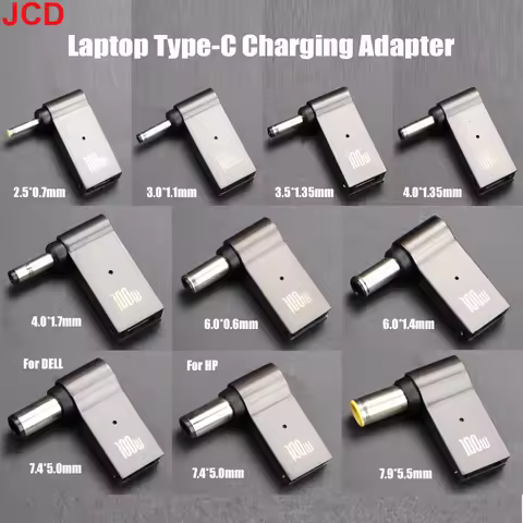 JCD 1pc Laptop Power Charger Supply Connector Adapter PD 100W 5A USB Type-C Female to DC Male For HP