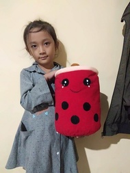 BONEKA BOBA MILK SHAKE LUCU SIZE L. UKURAN 35X20. BAHAN HALUS DALEMAN EMPUK. COCOK BUAT ANAK KESAYAN