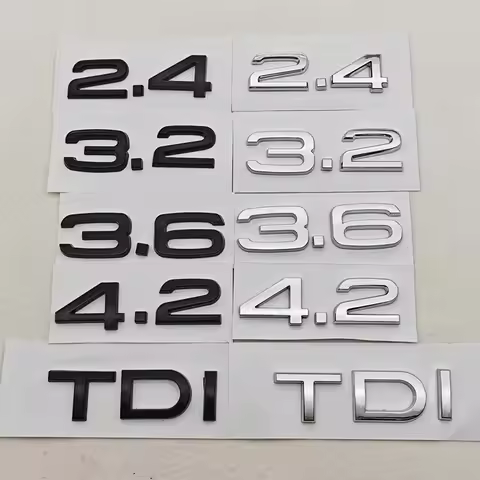 3D ABS Car Letters Logo 2.4 3.6 3.8 4.2 TDI Sticker Rear Trunk Emblem Badge For Audi A3 A4 A5 A6 A7 