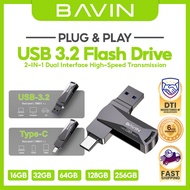 BAVIN UF02 Dual Interface USB 3.2 & Type-C Flash Drive High-Speed Plug & Play for Fast Data Transfer