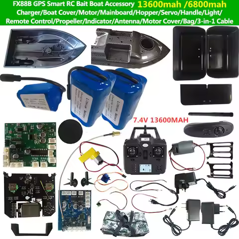 FX88B GPS RC Nest Boat Spare Parts Battery/Cover/Propeller/Receiver/Remote Control/Motor/Antenna/Lig