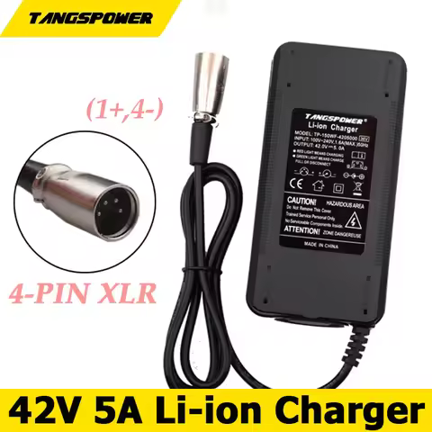 42V 5A Lithium Battery Charger For 10S 36V 5A Li-ion Battery Pack Charger Connector 4-Pin XLR Fast C