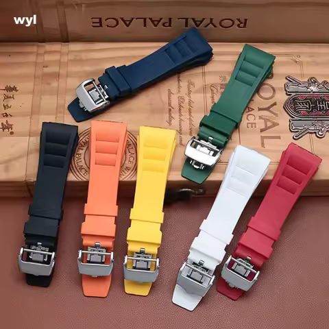 Watch Strap for Richard Mille Rm011 Strap Men's Waterproof Sweat-Proof Wear Comfortable Silicone Rub