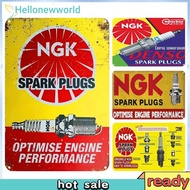 4Pcs NGK Spark Plug Vintage Metal Plate Rectangular Iron Painting Kit 30x20cm