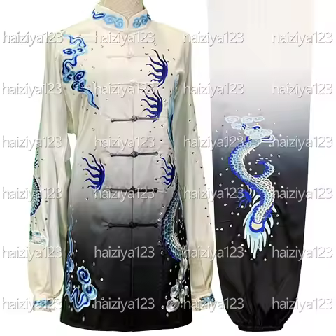 Embroidered dragon Tai chi uniform Taiji quan garment Kungfu clothes Wushu suit for man woman adults