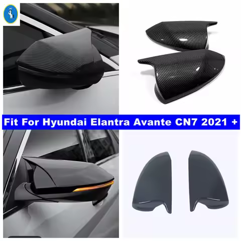 For Hyundai Elantra Avante CN7 2021 2022 Car Rearview Side Mirror Cover Wing Cap Sticker Door Rear V