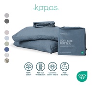 Kapas Living 400TC Extra-Long Staple Cotton Fitted Bedsheet Set | Cooling | Single Queen King