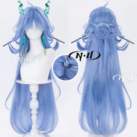 ND Brand Qingxiao WuWa Wuthering Waves Cosplay Wigs Hair Hairpiece for Comic-con Cosplayer Halloween