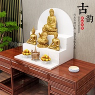 H-Y/ New Altar Wall-Mounted Buddha Shrine Altar Buddha Shrine Home Modern Style God of Wealth Shelf Guanyin Shrine R5DA