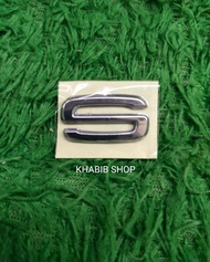 (silver crome) emblem logo huruf S Scoopy k2f timbul original