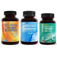 Biblem Adults Triple Magnesium Complex and Vitamin D3 K2 and Vitamin B-Complex - 270 Count