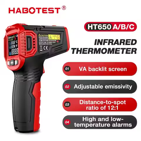 HABOTEST HT650A,HT650B,HT650C Series Digital Infrared Laser Temperature Non-contact Industrial Laser