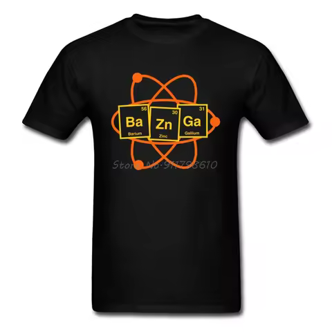 The Big Bang Theory Latest Design Tshirt Periodic Table Element Science Men's Adult T Shirt Bazinga 