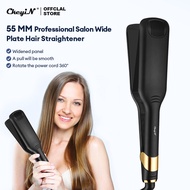 CkeyiN 55MM Wide Plate Hair Straightener Professional Hair Straightener Fast Heating Flat Iron 3D Fl