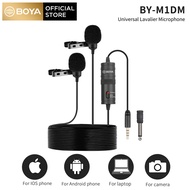 BOYA Omnidirectional Dual Lapelคอนเดนเซอร์ไมโครโฟนBY-M1DM OPPO VIVO Smartphone PCกล้องแล็ปท็อปไมโครโ