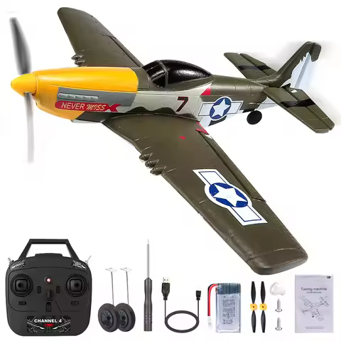 RC Plane P51 Mustang 2.4G Radio EPP Foam 4CH 6 Axis 410MM Wingspan RC Fighter One Key Aerobatic RTF 