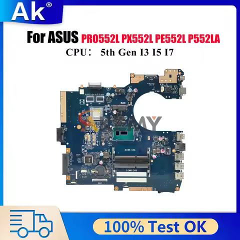 P552LA Laptop Motherboard For ASUS ProArt PRO552L PX552L P552L PE552L P552LA P552LJ Mainboard W/ I3 