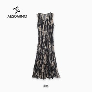[New Product] AESOMINO AESOMINO Summer Sleeveless Dress Black Y623BG666