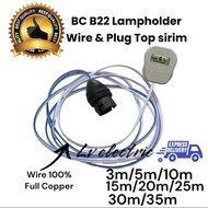 B22 Lamp Holder with Twin Wire and 3 pin plug complete set Wire with B22 Holder