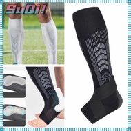 SUQI Sports Ankle Brace, Knitted Sports Cycling Football Socks Compression Calf Ankle Sleeves,  Anti-Collision Good Elasticity Enhancing Ankle Stability Shin Guards Protectors