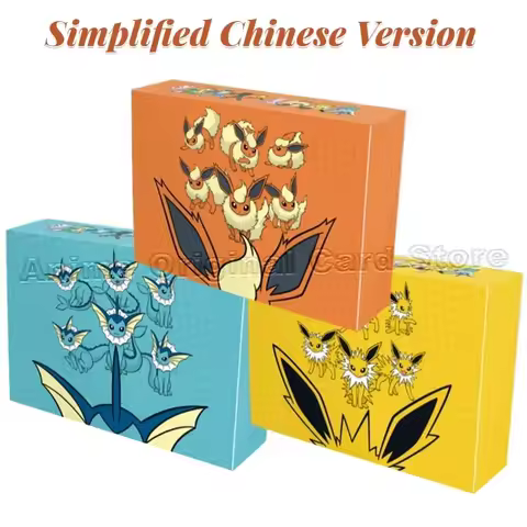 Simplified Chinese Version Genuine Pokemon Card Eevee Advanced Gift Box Thunder Eevee Nine-color Con
