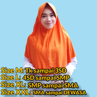 [ ORANGE ] KERUDUNG SEKOLAH RABBANI KW ANAK - DEWASA TK SD SMP SMA / JILBAB SEKOLAH BAHAN KAOS PREMI