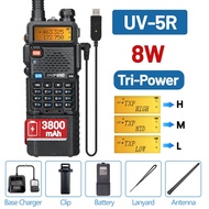 วิทยุสื่อสาร Baofeng Uv 5r 8W 3800Mahวิทยุสื่อสารมีขาตั้งยูเอสบี K5 Uv Uhf Uhf Uhf Uhf Uhf Uhf วิทยุ