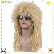 NEXTSG Halloween Party Cosplay Wig, Curvy Long 70s 80s Rockstar Wig, Punk Fluffy Mullet Wig