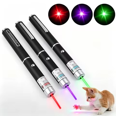 (Do not provide batteries) Green Red Laser Pointer Teaching Tool Pet Automatic Cat Toys Laser Focus 