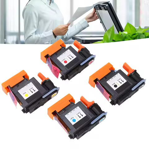 4PCS Printhead Magenta Black Cyan Yellow for HP 11 Printer Good Compatibility Bright Color Printing 