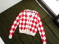 versace菱格紋金絲線開襟外套 喀什米爾羊絨毛衣cashmere sweater