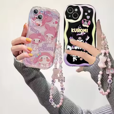 My Melody Kuromi Kitty Chain Case For Samsung Galaxy S25 S24 S23 Ultra S22 S21 Plus S20FE S23FE S24F