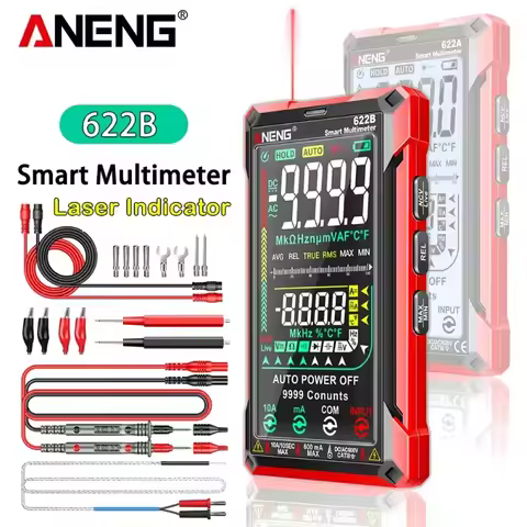 ANENG 622B Digital Smart Multimeter 10A Tester Meter Auto Range True RMS DC/AC 9999 Multitester With