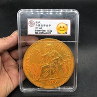 Ancient Coin Collection Antique Gilt Foreign Sitting Foreign Silver Dollar Grade Coin Diameter 8.8cm