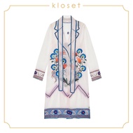 KLOSET Embroidered Organza Robe (AW18-T024) เสื้อคลุมตัวยาวผ้าแก้วปัก พร้อมสายผูกเอว