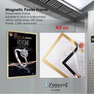 A5 Magnetic Photo Frame certificate wall display frame A5 gold & silver