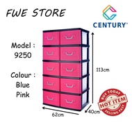 Century Double 5 Tier Plastic Drawer / Cloth Cabinet / Storage Cabinet 9250
