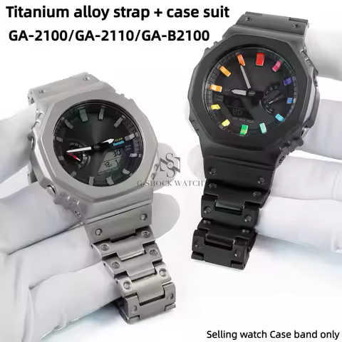 GA2100 DW5600 Titanium alloy case+strap Mod kit For Casio GA-2100 GA2110 DW-5600 DW5610 modified Met