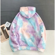[ ReadyStockMalaysia ]New Fashion Multicolor Tie Dye Sweatshirt Men/Women Clothes Tops Hoodies Pocke