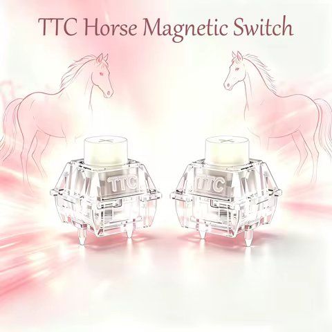TTC Horse Magnetic Switch New Hoof Sound Effect Double-lamp Position Transparent RGB Magnetic Keyboa