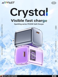 ACEFAST A55การออกแบบที่โปร่งใส30W GaN PD Type C ชาร์จเร็วที่ชาร์จสำหรับไอโฟน15 14 13 12 Pro Huawei ส