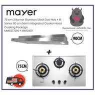 Mayer 75cm 3 Burner Gas Hob + M Series 90 cm Semi Integrated Cooker Hood Package (MMSS773HI + MMSI401)